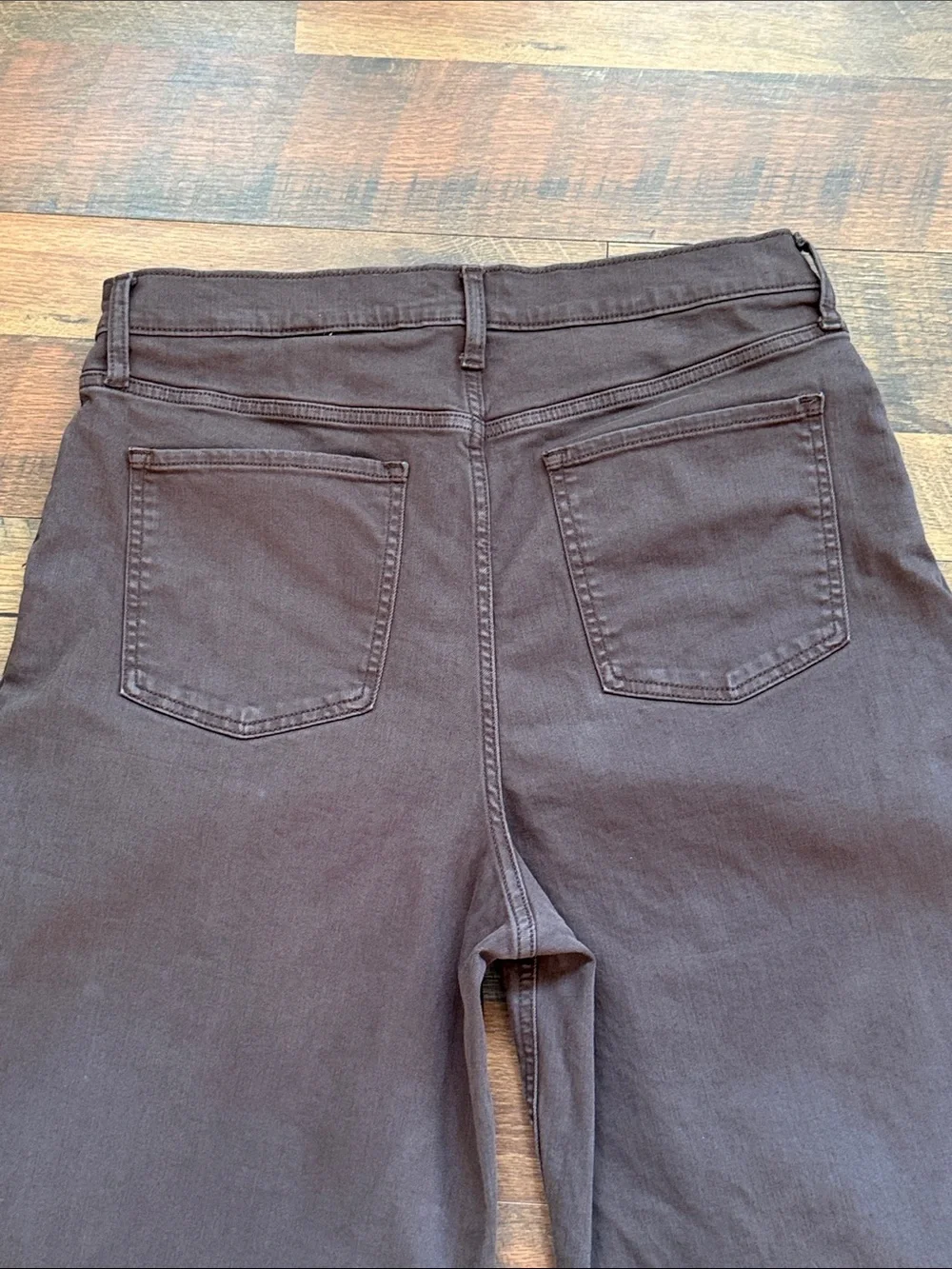 Banana Republic Wide Leg Crop Jeans 32/14 Tall Truffle Brown High Rise Pleated